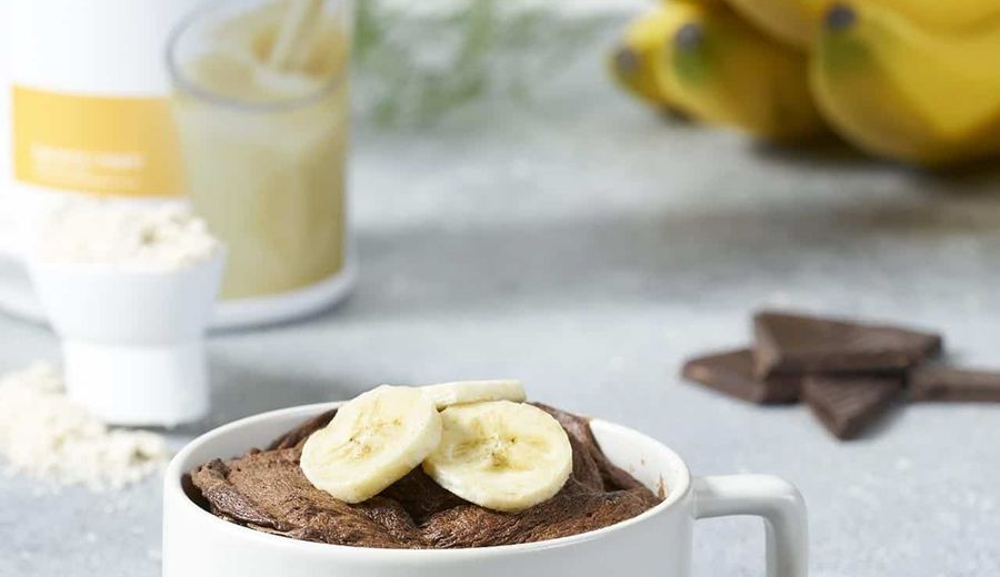 Protein Banana Creme Choc Microwave Mug Cake
